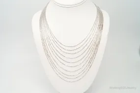Vintage Italian Designer High Fashion Chain Sterling Silver Necklace