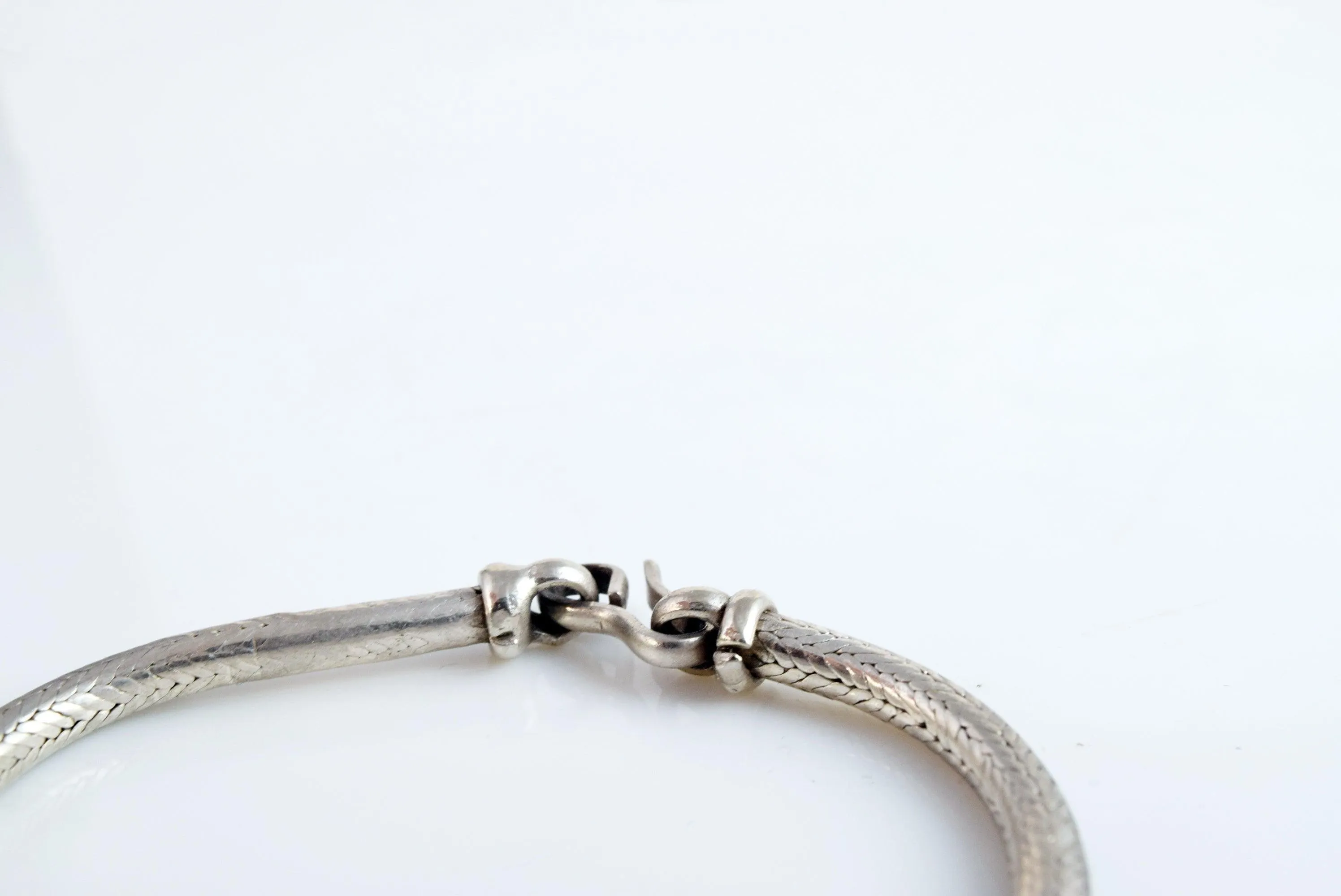 Vintage Silver Snake Chain Bracelet from Indonesia