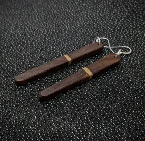Walnut Spears Dangle Earrings
