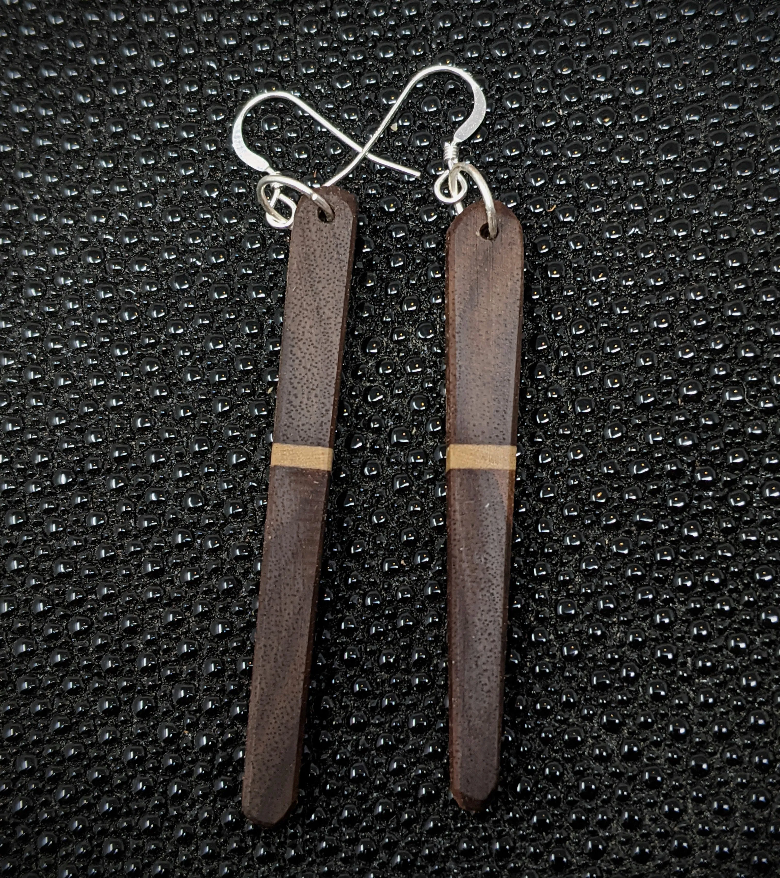 Walnut Spears Dangle Earrings