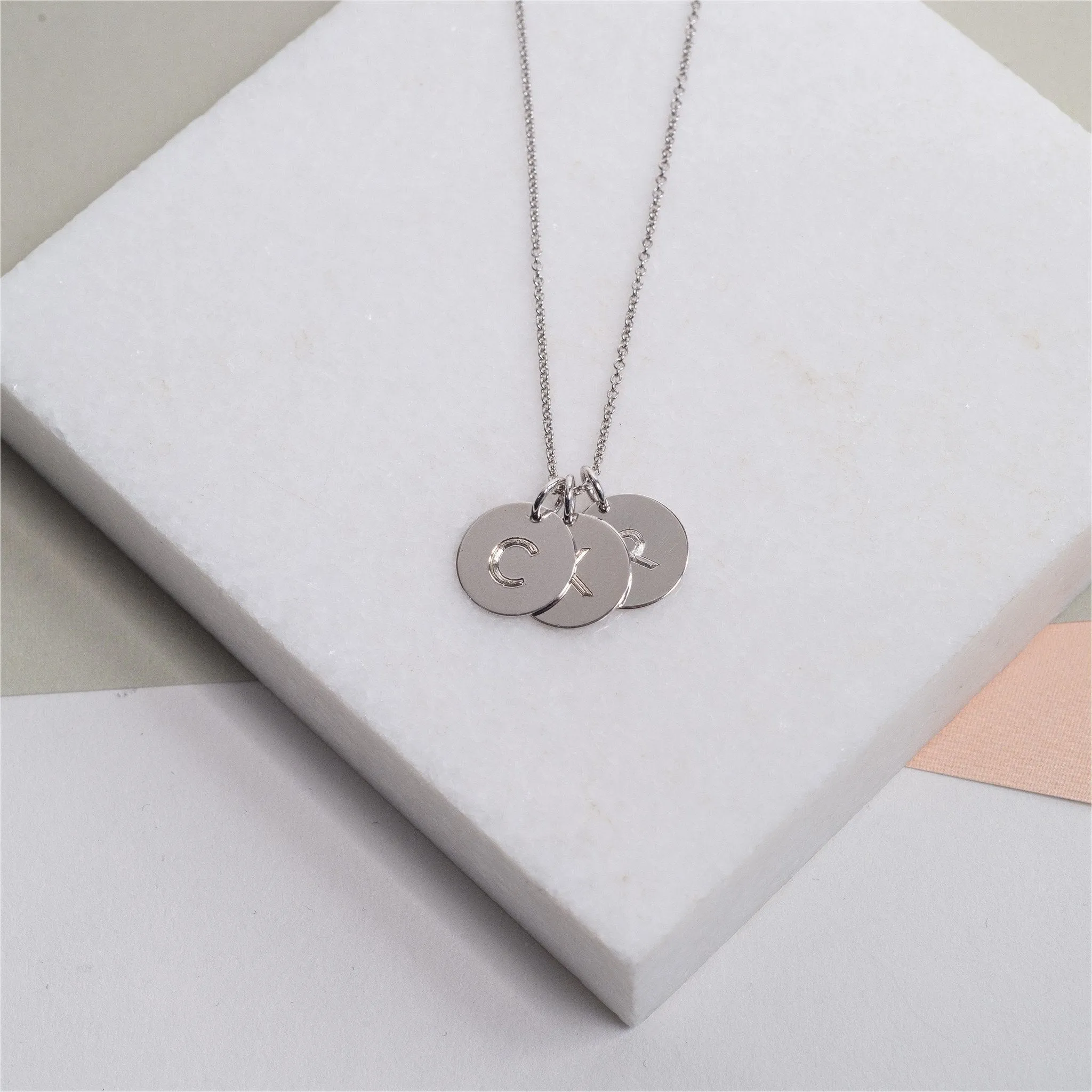 Westbourne 9ct White Gold Disc Trio Necklace