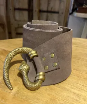'WET SAND' SUEDE SNAKE BUCKLE BELT