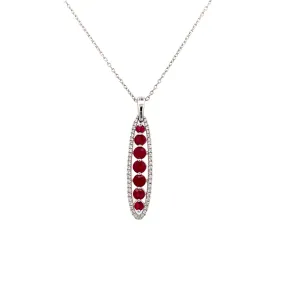 White Gold  Drop Style RubyPendants PP870DR