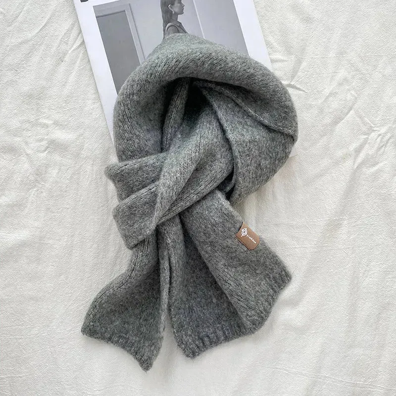 Women's Sweet Version Fleece Solid Scarf Autumn And Winter