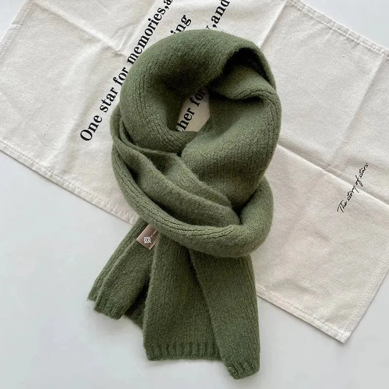 Women's Sweet Version Fleece Solid Scarf Autumn And Winter