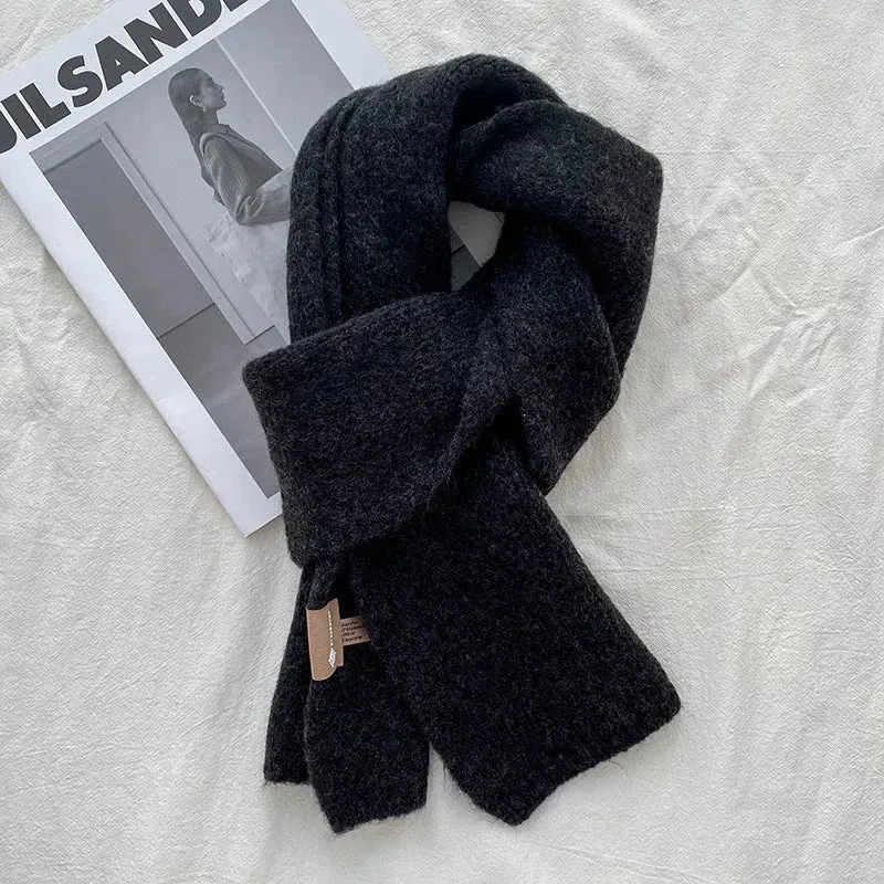 Women's Sweet Version Fleece Solid Scarf Autumn And Winter