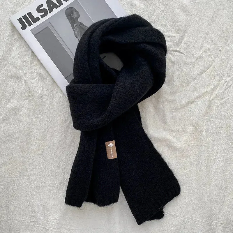 Women's Sweet Version Fleece Solid Scarf Autumn And Winter