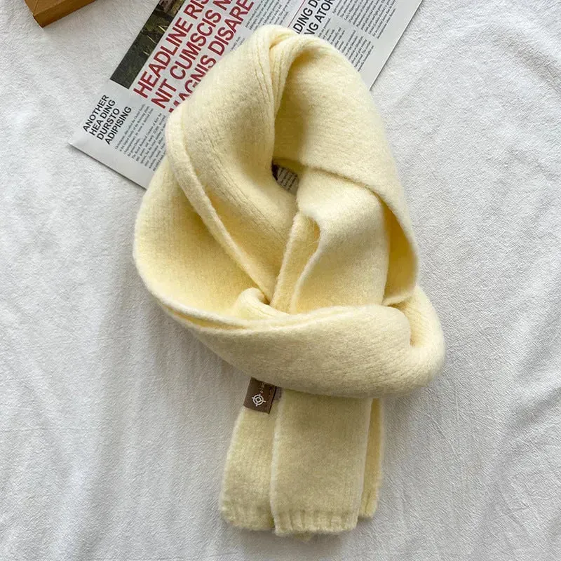 Women's Sweet Version Fleece Solid Scarf Autumn And Winter
